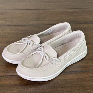 Skechers Womens Size 7 Air Cooled ArchFit Slip On Loafers Taupe Boat Shoes